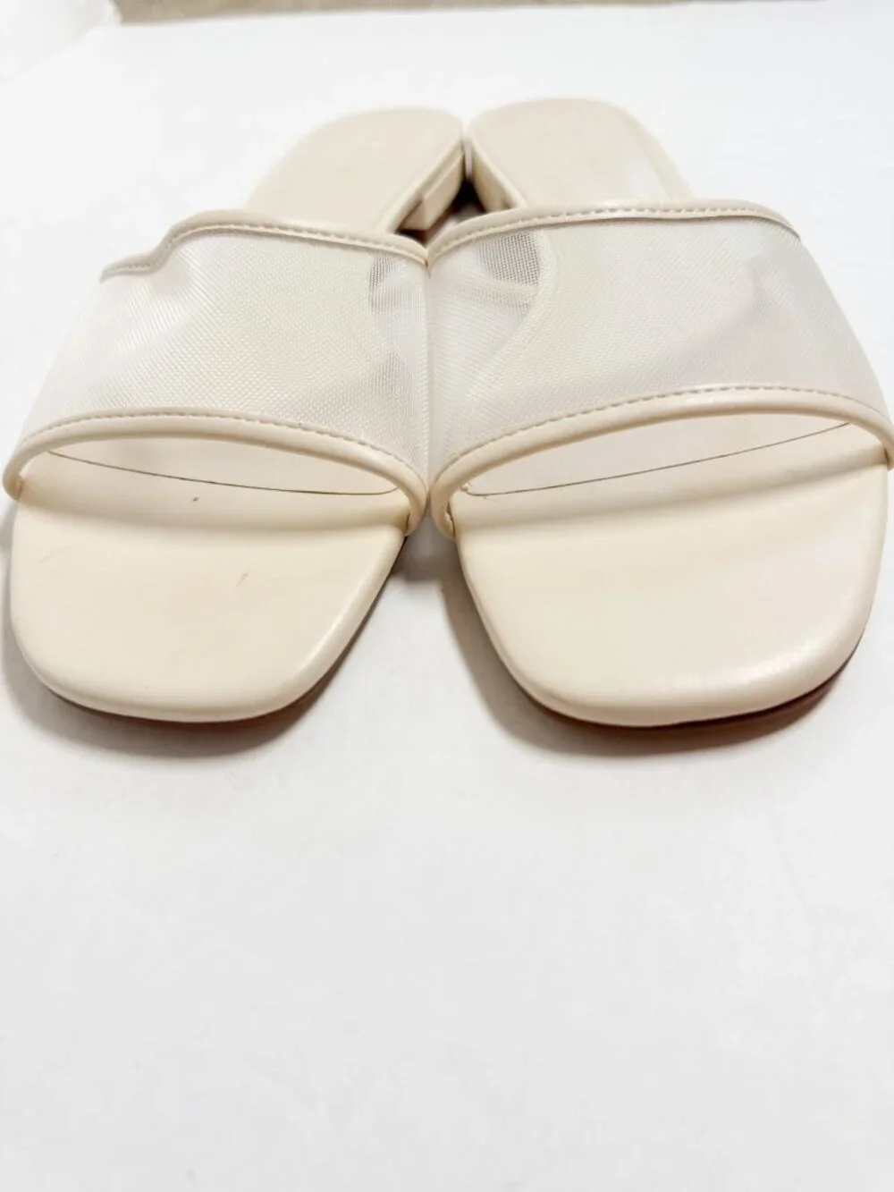 J.Crew Dust Ivory Mesh Slide Sandals Size 9 Minimalist Summer